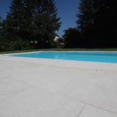Sandblasted pool edge