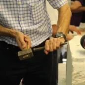 Chiseling stone