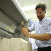 Guests get to know the profession of stonemason