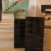 Fireplace and bar Natural stone floor
