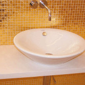 Gold mosaic bathroom