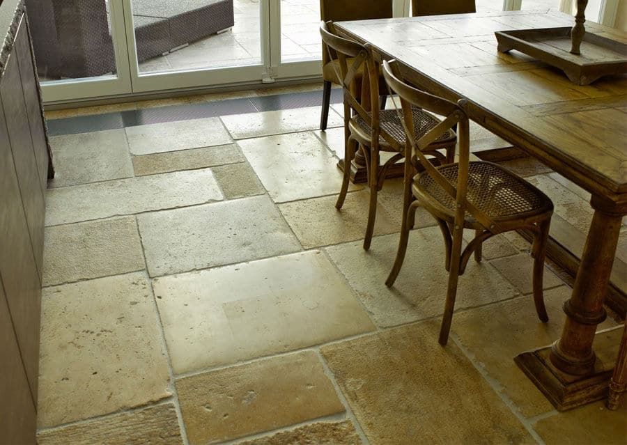 Limestone natural stone floor inside