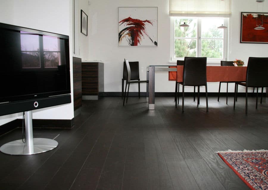 Solid wood parquet wenge dining area