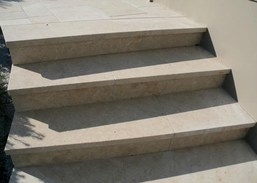 Stone stairs outside Step coverings