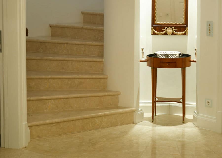 Stone staircase inside Levante Crema