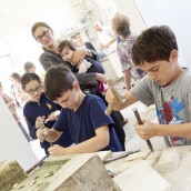 Stone carving for children in Vienna