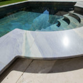 Natural stone pool edge