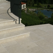 Natural stone terrace with stone steps