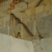 Natural stone marble quarrying