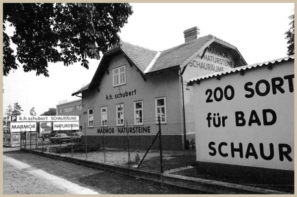 Street view of the Schubert company in 1985