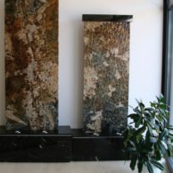 Limestone floor polished granite indoor fountain