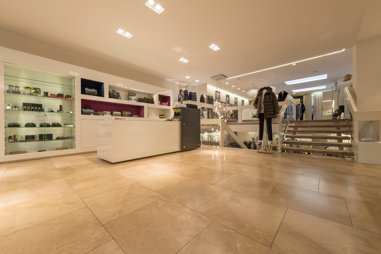 80x80cm limestone floor in fashion shop - 03