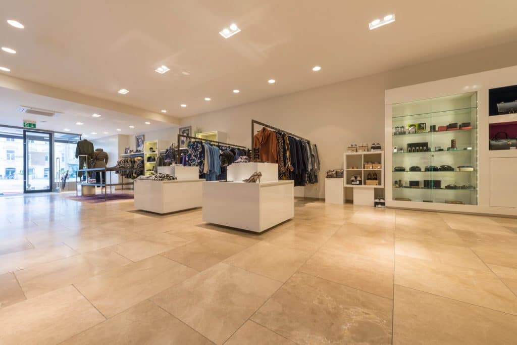 80x80cm limestone floor in fashion shop - 04