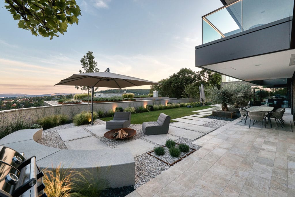 Luxury terrace in Vienna with natural stone